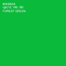 #0ABA3A - Forest Green Color Image
