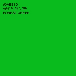 #0ABB1D - Forest Green Color Image