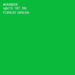 #0ABB3B - Forest Green Color Image