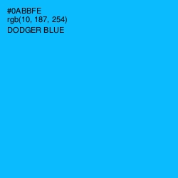 #0ABBFE - Dodger Blue Color Image
