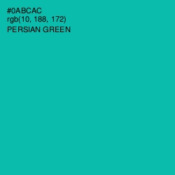 #0ABCAC - Persian Green Color Image