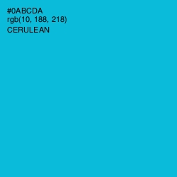 #0ABCDA - Cerulean Color Image