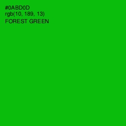 #0ABD0D - Forest Green Color Image