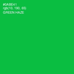 #0ABE41 - Green Haze Color Image