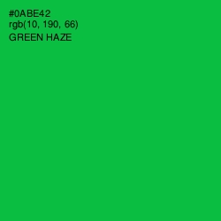 #0ABE42 - Green Haze Color Image