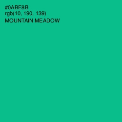 #0ABE8B - Mountain Meadow Color Image