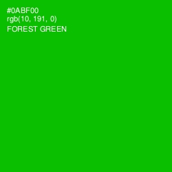 #0ABF00 - Forest Green Color Image