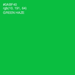 #0ABF40 - Green Haze Color Image