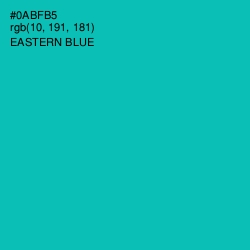 #0ABFB5 - Eastern Blue Color Image