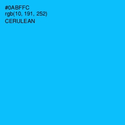 #0ABFFC - Cerulean Color Image