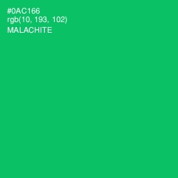 #0AC166 - Malachite Color Image