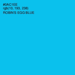 #0AC1EE - Robin's Egg Blue Color Image