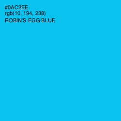 #0AC2EE - Robin's Egg Blue Color Image