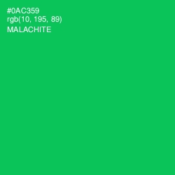 #0AC359 - Malachite Color Image