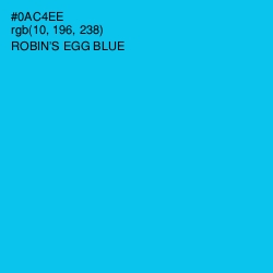 #0AC4EE - Robin's Egg Blue Color Image