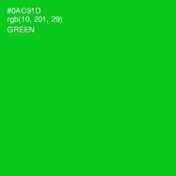 #0AC91D - Green Color Image