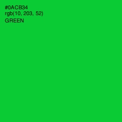 #0ACB34 - Green Color Image