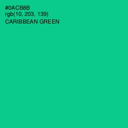 #0ACB8B - Caribbean Green Color Image