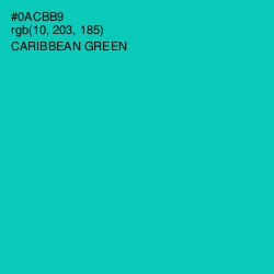 #0ACBB9 - Caribbean Green Color Image