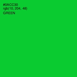 #0ACC30 - Green Color Image