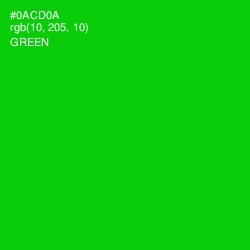 #0ACD0A - Green Color Image