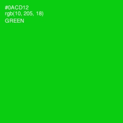 #0ACD12 - Green Color Image