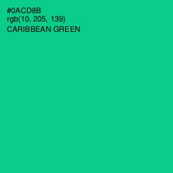 #0ACD8B - Caribbean Green Color Image