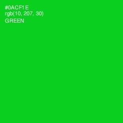#0ACF1E - Green Color Image