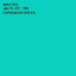 #0ACFBD - Caribbean Green Color Image