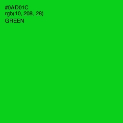 #0AD01C - Green Color Image