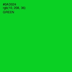 #0AD024 - Green Color Image