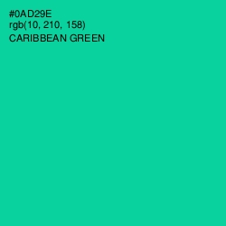 #0AD29E - Caribbean Green Color Image