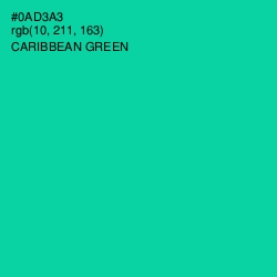 #0AD3A3 - Caribbean Green Color Image