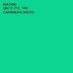 #0AD490 - Caribbean Green Color Image