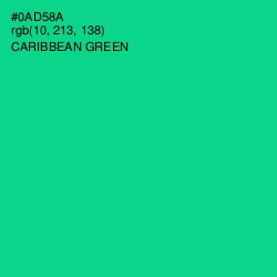 #0AD58A - Caribbean Green Color Image