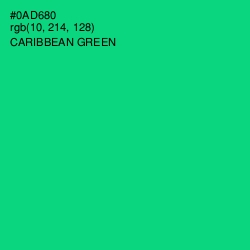 #0AD680 - Caribbean Green Color Image