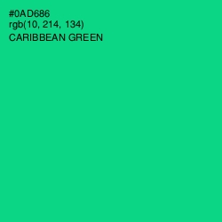 #0AD686 - Caribbean Green Color Image