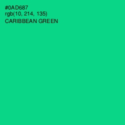 #0AD687 - Caribbean Green Color Image