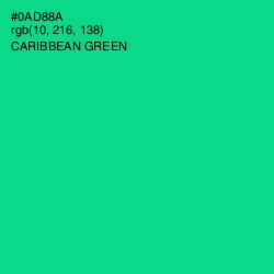#0AD88A - Caribbean Green Color Image