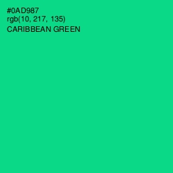 #0AD987 - Caribbean Green Color Image