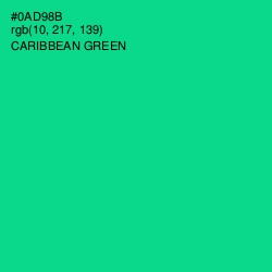 #0AD98B - Caribbean Green Color Image