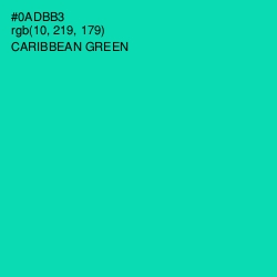 #0ADBB3 - Caribbean Green Color Image