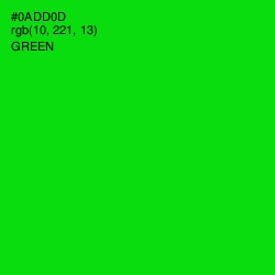 #0ADD0D - Green Color Image