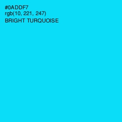 #0ADDF7 - Bright Turquoise Color Image