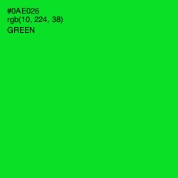 #0AE026 - Green Color Image