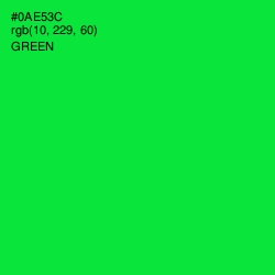 #0AE53C - Green Color Image