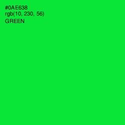 #0AE638 - Green Color Image