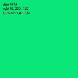#0AE678 - Spring Green Color Image