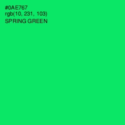 #0AE767 - Spring Green Color Image