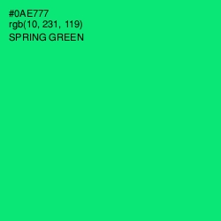 #0AE777 - Spring Green Color Image